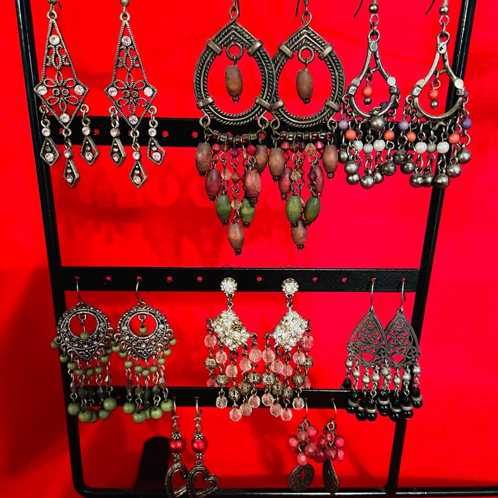 Elegant Multi-Color Chandelier Earrings Set